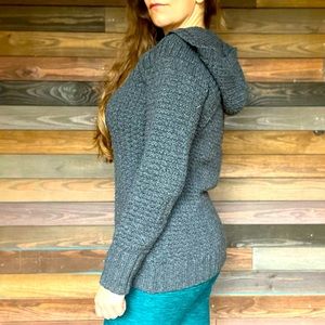 Cozy cable knit hooded sweater